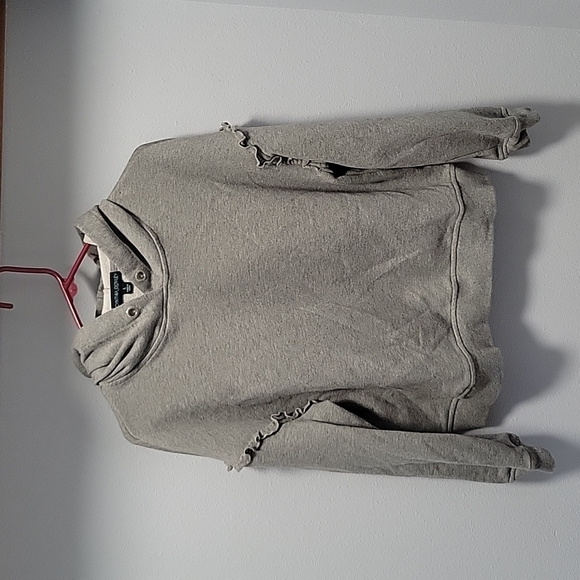 Cynthia Rowley Sweaters - Cynthia Rowley Gray Ruffled Hoodie Sweatshirt